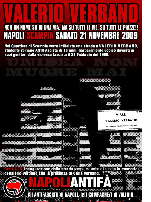 Valerio Verbano, Napoli Scampia 21 novembre 2009